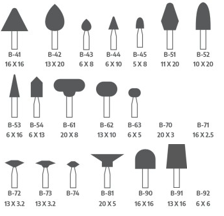 Mounted Point Model Mounted Points - Super Abrasives